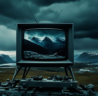 TV screen showing an intense scene from Norway's Occupied