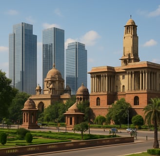 a large building with a clock tower in the middle of it