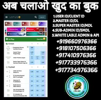ONLINE CRICKET BETTING ID AVAILABLE DL MDL SMDL MASTER ID SUPER MASTER ID ADMIN ID AVAILABLE 
