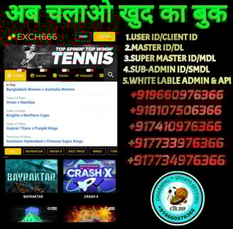 ONLINE CRICKET BETTING ID AVAILABLE DL MDL SMDL MASTER ID SUPER MASTER ID ADMIN ID AVAILABLE 