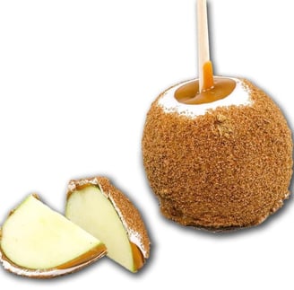 US Sweets Apple Pie Caramel Apple - Caramel Granny Smith Apples Dipped in White Chocolate & Rolled i