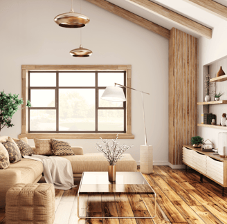 a living room with a couch and a tv