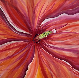 Beautifully detailed flower painting. Vibrant Floral Art