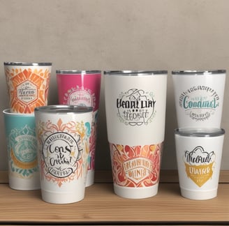 assorted-color mugs on rack