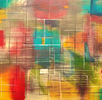a painting of a painting of a colorful abstract painting