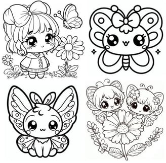 butterfly coloring pages montage
