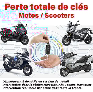 perte clés moto et scooter
