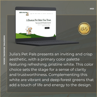 a laptop computer screen with a julias pet sits website