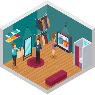 Illustration d'une boutique de vêtements