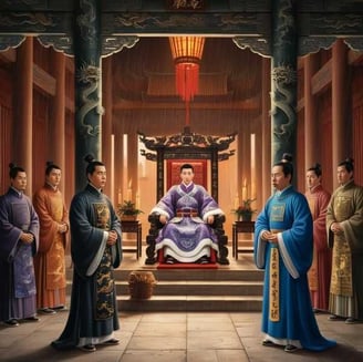 Trần Minh Tông và Quốc Phụ Quốc Chẩn Trong Cung Điện