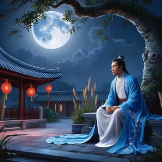 Trần Quốc Tảng Trầm Tư Dưới Ánh Trăng