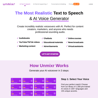 Image of SEO copywriting sample from Glen Cadorette: Unimxr AI Voice Generator (after).