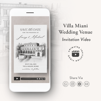 villa miani wedding invitation video custom wedding venue invitation