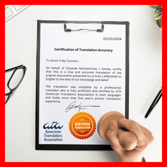 Certified Translation Services for your Documents and Certificates, 100% USCIS Acceptance Guarantee