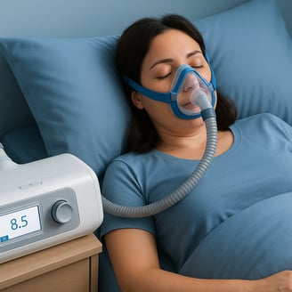 a pregnant woman sleeping in a hospital bed