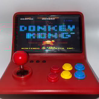 a red gameboy style video game console
