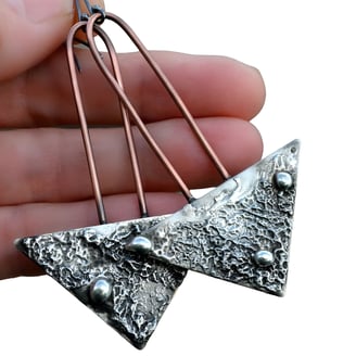 Brutalist Jewelry : Brutalist Rough Textured Earrings