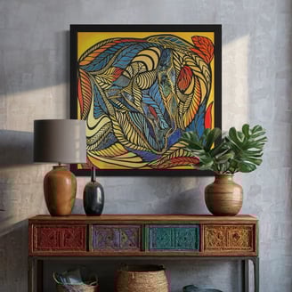 A colourful painting of The Budding by shoshanalock.com