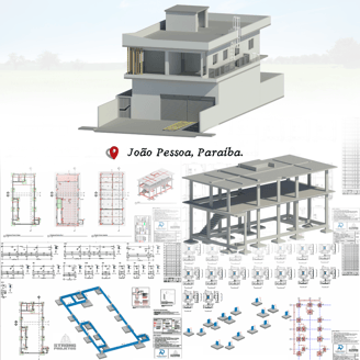 Galpão Comercial em concreto Armado e Laje Cabacinha | Laje Nervurada Strong Projetos