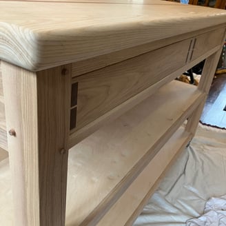 ash dovetail drawer kitchen island