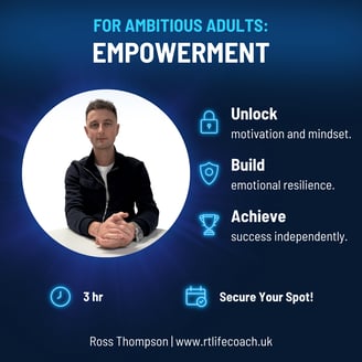 Ross Thompson, self development coach delivering empowerment coaching online.