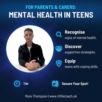 Ross delivering mental health coaching for parents online.