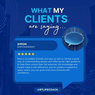 Review from a client of a coaching for adults session. Delivered by Ross Thompson, Mindset Coach.