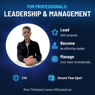 Ross Thompson delivering leadership and management training to new managers in education.
