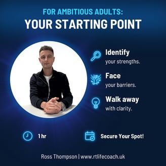 Ross Thompson, self development coach, supporting clients online.