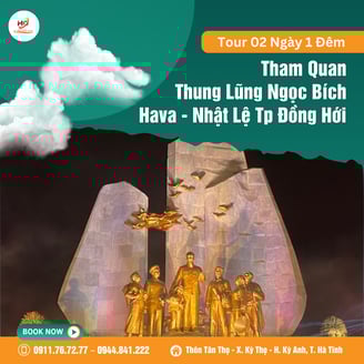Tour Tham Quan Thung Lũng Ngọc Bích -Hava-Nhật Lệ Tp Đồng Hới (02 Ngày 1 Đêm)
