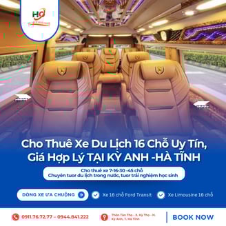 Dịch vụ cho thuê xe 16 chỗ uy tín tại Kỳ Anh, Hà Tĩnh