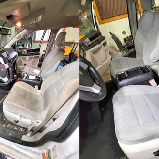 Interior Detailing Image “Deep interior car detailing with steam cleaning and vacuuming of seats"