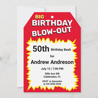 a birthday card with a tag that looks like an ad