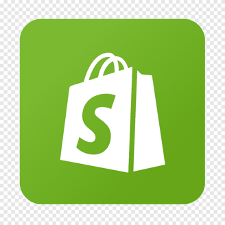 logo de shopify sac blanc sur fond vert