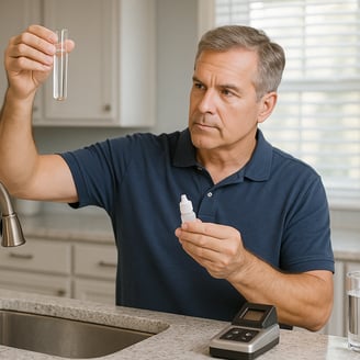 Technician testing tap water quality at home – Premier Water
