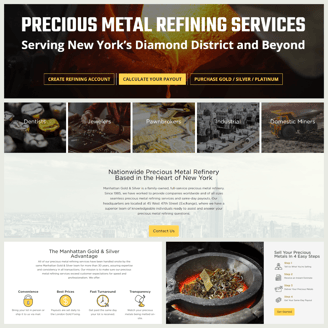 Preview image of Glen Cadorette's UX copywriting sample for Manhattan Gold & Silver.