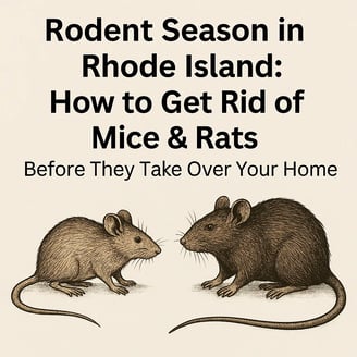 Illustration of a mouse and rat for spring rodent control in Rhode Island by NE Region Pest Control LLC, highlighting seasona