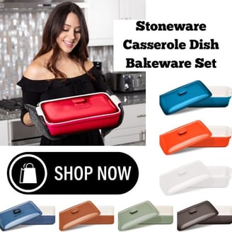 Stoneware Casserole Dish Bakeware Set