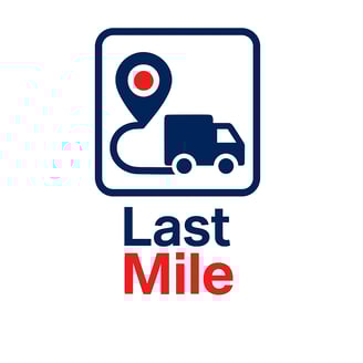 a truck with a map of the location of the last mile