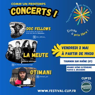 Affiche du concert CUP25 du vendredi 2 mai 2025