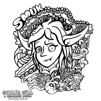 Goblin Girl Smuk Zendoodle by Vaughan Farrar