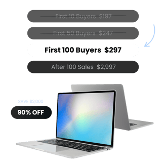 a laptop computer with a price tag on it