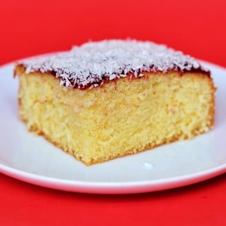Old School Coconut and Jam Sponge Cake