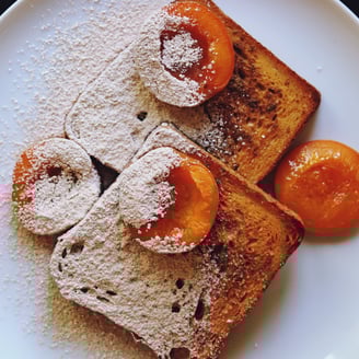 Cardamom & Cinnamon Baked French Toast and Honied Apricots