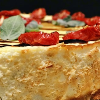 Goats' Cheese, Ricotta, & Roasted Tomato Cheesecake