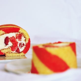 Strawberries & Cream Swiss Roll Cake
