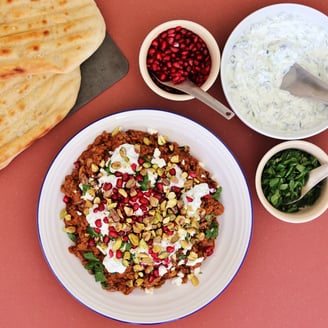 Spiced Lamb with Flatbread