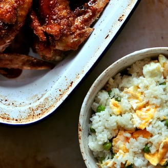 Garlic & Soy Wings & Egg Fried Rice