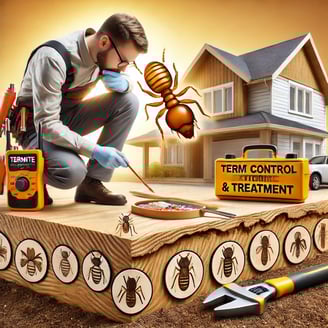 termite-control-technician-inspecting-wood-foundation-with-termite-treatment-tools-and-termite-damage-visuals-in-warwick-ri