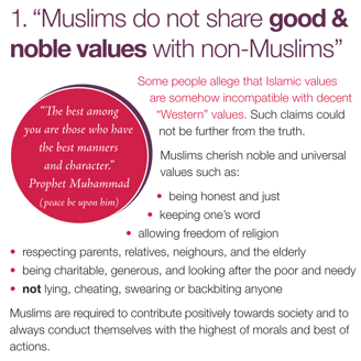 Muslims do not share good  & noble values with noo-muslims